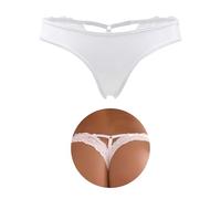 ohyeahlady Tanga Sexy Mujer Lenceria Bragas Abiertas Culotte Encaje Lencería Hot Talla Grande Ropa Interior Braguitas G-String T-Back Thongs Bikini Blanco,XXL