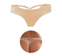 ohyeahlady Tangas Sexy para Mujer Encaje Talla Grande Bragas Transpirable Cintura Baja Cómodas Lencería Curvy Ropa Interior Divertida Elástica Underwear Sexy Lingerie For Women Beige,XXL