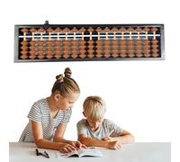 OHYER 13 dígitos soroban ábaco plástico aritmética soroban escuela primaria ábaco para aritmética y conteo con botón de reinicio herramienta de cálculo para matemáticas para oficina (marrón negro, 17)