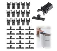 OHYER 15 Pares Basura De Bloqueo De Plástico Cierre Push to Open Pestillo Cierre de Cubo de Repuesto Pestillo Táctil de Plástico con Cierre Táctil Compatible con Cubos de Basura de Mayoría (Negro)