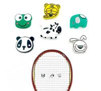 OHYER 6 Piezas Amortiguador de Tenis Colores Amortiguador de Tenis de Smile Silicona Raqueta de Tenis Antivibrador Animal Choque Silicona Antivibradores Colores para Todos Modelos Raqueta Tenis (1#)
