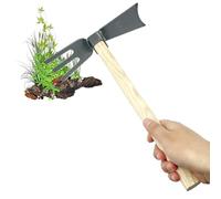 OHYER Azada Doble Azadilla de jardín para mullir la Tierra y Quitar maleza Azada de Metal con Mango Corto Azada de Mano pequeña Azada para mullir y desherbar aflojar la tierra (M Azada de doble uso)