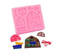 OHYER Molde de Silicona Puertas y Ventanas Molde de Mousse Fondant De Bricolaje Molde de Fairy Jardín Silicona Molde de Elfo Gnomo Puerta Ventana para Chocolates Caramelos Jabones Manualidades