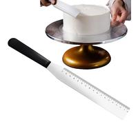 OHYER Rascador de Pastel espatula Tartas espátula de Cocina para Pastel de Crema raspador para Tartas de Pasteles Herramienta de Acabado para el glaseado de Queso Mousse de Buttercream Escala (Negro)