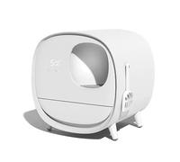 oI3tU6y Cajas de Arena- Caja de Arena for Gatos Totalmente Cerrada cajón automático Inodoro Extra Grande Suministros for Caja de Arena para Gatos(Blanco)