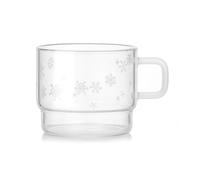 oI3tU6y vasos de agua Taza de café vidrio transparente con asa, diseño copo nieve, ideal for leche, zumo o bebidas navideñas. 250 ml Accesorios de cocina