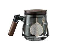oI3tU6y vasos de agua Taza de té vidrio con infusor y tapa, 450 ml (15,2 oz), borosilicato asa nogal for hojas sueltas Accesorios de cocina(Grey)