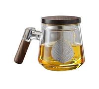 oI3tU6y vasos de agua Taza de té vidrio con infusor y tapa, 450 ml (15,2 oz), borosilicato asa nogal for hojas sueltas Accesorios de cocina(Transparent)