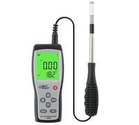 oiakus Anemómetro Térmico Portátil, con Pantalla LCD Retroiluminada, Velocidad del Viento De 0,3 a 30 M/s, Rango De Medición del Caudal De Aire: 0 a 999 900 M³/min, Selección De Unidades