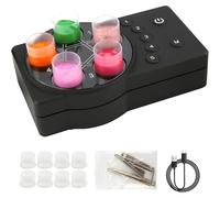 oiakus Mezclador Automático De Pintura Vortex De 5 Orificios, Mezclador De Tinta para Tatuajes, con 8 Vasos De Colores Y 10 Varillas Magnéticas, para Tatuadores, Principiantes Y Laboratorios