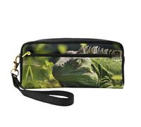 OIBNKCN A thinking green iguana - Bolsa de maquillaje de viaje versátil, impresión de doble cara, organizador de cosméticos de piel sintética ultrasuave para mujeres, regalos del día de la madre y