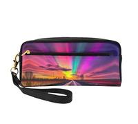 OIBNKCN Aurora at the highway - Bolsa de maquillaje de viaje versátil, impresión de doble cara, organizador de cosméticos de piel sintética ultrasuave para mujeres, regalos del día de la madre y