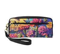 OIBNKCN Bolsa de maquillaje de viaje versátil con diseño de mariposas bailando, impresión de doble cara, organizador de cosméticos de piel sintética ultrasuave para mujeres, regalos del día de la