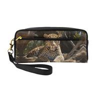 OIBNKCN Bolsa de maquillaje de viaje versátil con estampado de leopardo africano, estampado de doble cara, organizador de cosméticos de piel sintética ultrasuave para mujeres, regalos del día de la