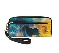 OIBNKCN Bolsa de maquillaje de viaje versátil con ondas misteriosas, impresión de doble cara, organizador de cosméticos de piel sintética ultrasuave para mujeres, regalos del día de la madre y