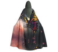 OIBNKCN Butterflies in the Mist - Bata con capucha de Halloween para adultos, hombres y mujeres, sudaderas con capucha de Navidad, capas, disfraces de juegos de rol