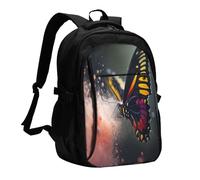 OIBNKCN Butterflies in the MistClassical Mochila de viaje con puerto de carga USB y conector de música, perfecta para hombres y mujeres, con compartimento para portátil