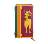 OIBNKCN Cartera de cuero de primera calidad con la bandera de Sri Lanka con cremallera de metal, múltiples ranuras para tarjetas, bolsillos para efectivo, regalo ideal para ella o él