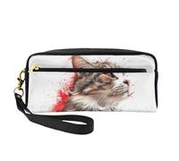 OIBNKCN Cat's Head - Bolsa de maquillaje de viaje versátil, impresión de doble cara, organizador de cosméticos de piel sintética ultrasuave para mujeres, regalos del día de la madre y agradecimiento
