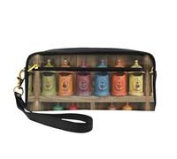 OIBNKCN Colorful Bell - Bolsa de maquillaje de viaje versátil, impresión de doble cara, organizador de cosméticos de piel sintética ultrasuave para mujeres, regalos del día de la madre y