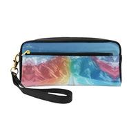 OIBNKCN Colorida bolsa de maquillaje de viaje versátil de Snow Mountain, impresión de doble cara, organizador de cosméticos de piel sintética ultrasuave para mujeres, regalos del día de la madre y