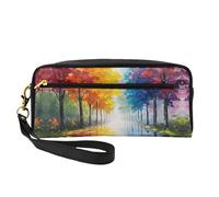 OIBNKCN Colorido bosque versátil bolsa de maquillaje de viaje, impresión de doble cara, organizador de cosméticos de piel sintética ultrasuave para mujeres, regalos del día de la madre y