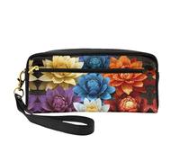 OIBNKCN Colorido Lotus - Bolsa de maquillaje de viaje versátil, impresión de doble cara, organizador de cosméticos de piel sintética ultrasuave para mujeres, regalos del día de la madre y