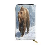 OIBNKCN Lonely Bear - Cartera de cuero de alta calidad con cremallera de metal, múltiples ranuras para tarjetas, bolsillos para efectivo, regalo ideal para ella o él