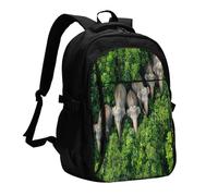 OIBNKCN Mochila de viaje clásica con puerto de carga USB y conector de música, perfecta para hombres y mujeres, con compartimento para portátil