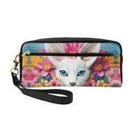 OIBNKCN Mysterious and serious little cat - Bolsa de maquillaje versátil de viaje con impresión de doble cara, organizador de cosméticos de piel sintética ultrasuave para mujeres, regalos del día de