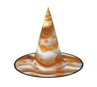 OIBNKCN Sombrero de bruja de Halloween con ondas crema, perfecto para mujeres, hombres, decoración de sombrero de bruja para colgar y uso en fiestas