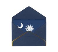OIBNKCN Tarjetas de felicitación únicas y elegantes con la bandera de Carolina del Sur, interior en blanco, surtido de tarjetas para todas las ocasiones, incluye sobres y calcomanías doradas.