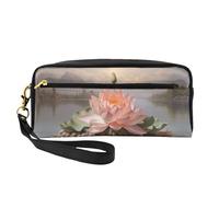OIBNKCN The Charm of Lotus in the Lake - Bolsa de maquillaje de viaje versátil, impresión de doble cara, organizador de cosméticos de piel sintética ultrasuave para mujeres, regalos del día de la