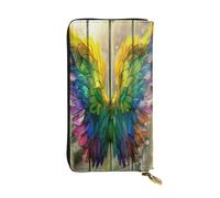 OIBNKCN The Dreamy Angel - Cartera de cuero de primera calidad con cremallera de metal, múltiples ranuras para tarjetas, bolsillos para efectivo, regalo ideal para ella o él