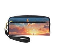 OIBNKCN The Eagle Flying Under the Sunset - Bolsa de maquillaje de viaje versátil, impresión de doble cara, organizador de cosméticos de piel sintética ultrasuave para mujeres, regalos del día de la