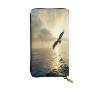 OIBNKCN The Eagle Soaring - Cartera de cuero de alta calidad con cremallera de metal, múltiples ranuras para tarjetas, bolsillos para efectivo, regalo ideal para ella o él