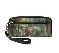 OIBNKCN The Elephant Walking - Bolsa de maquillaje de viaje versátil, impresión de doble cara, organizador de cosméticos de piel sintética ultrasuave para mujeres, regalos del día de la madre y