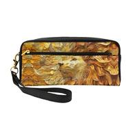 OIBNKCN The Golden African Lion - Bolsa de maquillaje de viaje versátil, impresión de doble cara, organizador de cosméticos de piel sintética ultrasuave para mujeres, regalos del día de la madre y