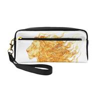 OIBNKCN The Golden Leopard - Bolsa de maquillaje de viaje versátil, impresión de doble cara, organizador de cosméticos de piel sintética ultrasuave para mujeres, regalos del día de la madre y