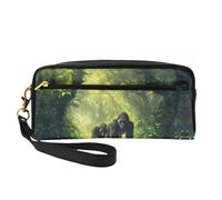 OIBNKCN The Gorila Crossing the Jungle - Bolsa de maquillaje de viaje versátil, impresión de doble cara, organizador de cosméticos de piel sintética ultrasuave para mujeres, regalos del día de la