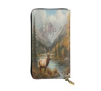 OIBNKCN The Little Deer - Cartera de cuero de primera calidad con cremallera de metal, múltiples ranuras para tarjetas, bolsillos para efectivo, regalo ideal para ella o él