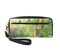 OIBNKCN The lively little rabbit - Bolsa de maquillaje de viaje versátil, impresión de doble cara, organizador de cosméticos de piel sintética ultrasuave para mujeres, regalos del día de la madre y