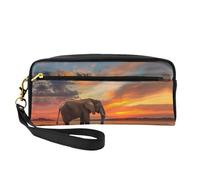 OIBNKCN The Lonely Elephant - Bolsa de maquillaje de viaje versátil, impresión de doble cara, organizador de cosméticos de piel sintética ultrasuave para mujeres, regalos del día de la madre y
