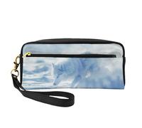 OIBNKCN The noble and sred Snow Wolf - Bolsa de maquillaje versátil de viaje con impresión de doble cara, organizador de cosméticos de piel sintética ultrasuave para mujeres, regalos del día de la