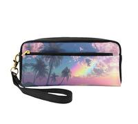 OIBNKCN The Ocean Under the Rainbow Light - Bolsa de maquillaje de viaje versátil, impresión de doble cara, organizador de cosméticos de piel sintética ultrasuave para mujeres, regalos del día de la