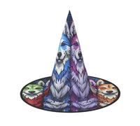 OIBNKCN Un montón de lobos. Sombrero de bruja de Halloween, perfecto para mujeres, hombres, decoración de sombrero de bruja para colgar y uso en fiestas