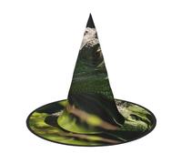 OIBNKCN Un sombrero de bruja de iguana verde pensante, perfecto para mujeres, hombres, decoración de sombrero de bruja para colgar y uso en fiestas