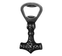 OIDEA Abrebotellas Vikingo Martillo Thor: Abridor de Botellas de Cerveza de Acero Inoxidable con Diseño de Nudo Celta y Mitología de Odín Vintage Negro - Para Abrir Botellas en Bares y Fiestas
