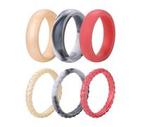 OIDEA Anillo Boda Silicona Mujer: Alianza Goma de Apilables Goma Diseño Ergonómico Talla 7 - Imprescindible Para El Entrenamiento deportivo