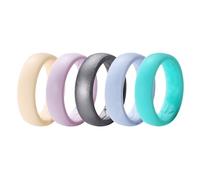 OIDEA Anillo Boda Silicona Mujer: Anillo de Goma Transpirable 5.4Mm de Ancho deporte Fitness 5 Colores Talla 22 - Regalo San Valentín